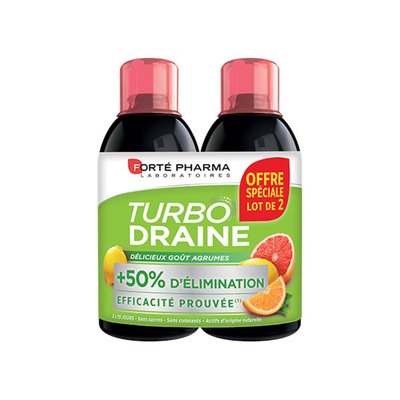 Forte pharma turbodraine Agrumes lot de 2x500ml