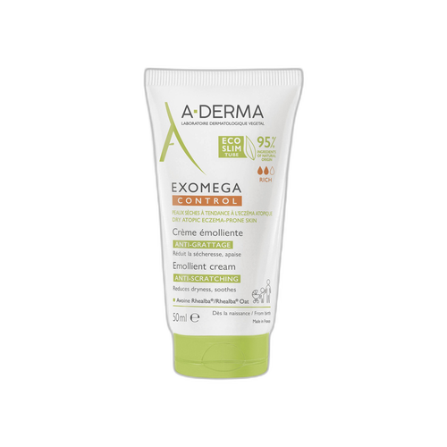 Image A-Derma - Exomega Control - Crème émolliente anti-grattage - Peaux sèches à tendance à l'eczéma atopique 50 ml