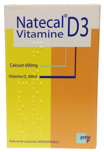 NATECAL VITAMINE D3 600MG/400UI COMPRIMÉ ORODISPERSIBLE 60