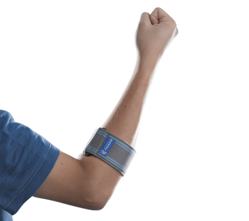 Image CONDYLEX Bracelet, bande coudière antiépicondylite. gris bleu, taille 2 - unité 